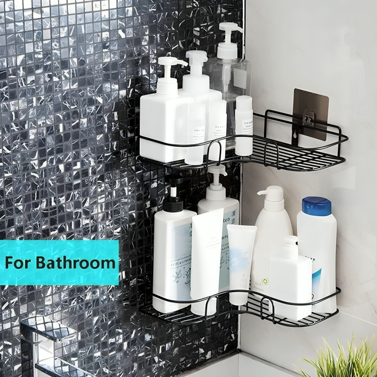 Kitchen Organiser Corner Shelf - Wall Mount Stainless Steel Storage Rack ( Pack of 1 )